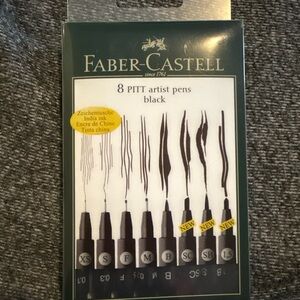 Faber-Castell PITT Artist Pens - Black (8 Pack)